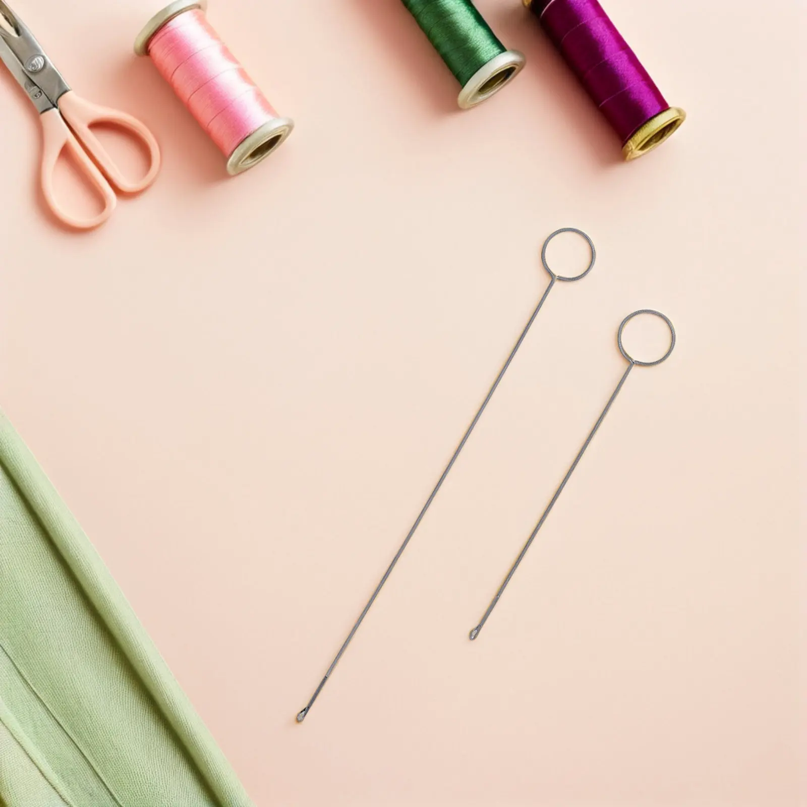10Pcs Sewing Loop Turner Latch Hook Threader Stainless Steel Drawstring Threader Long Short Sizes DIY Knitting Accessories