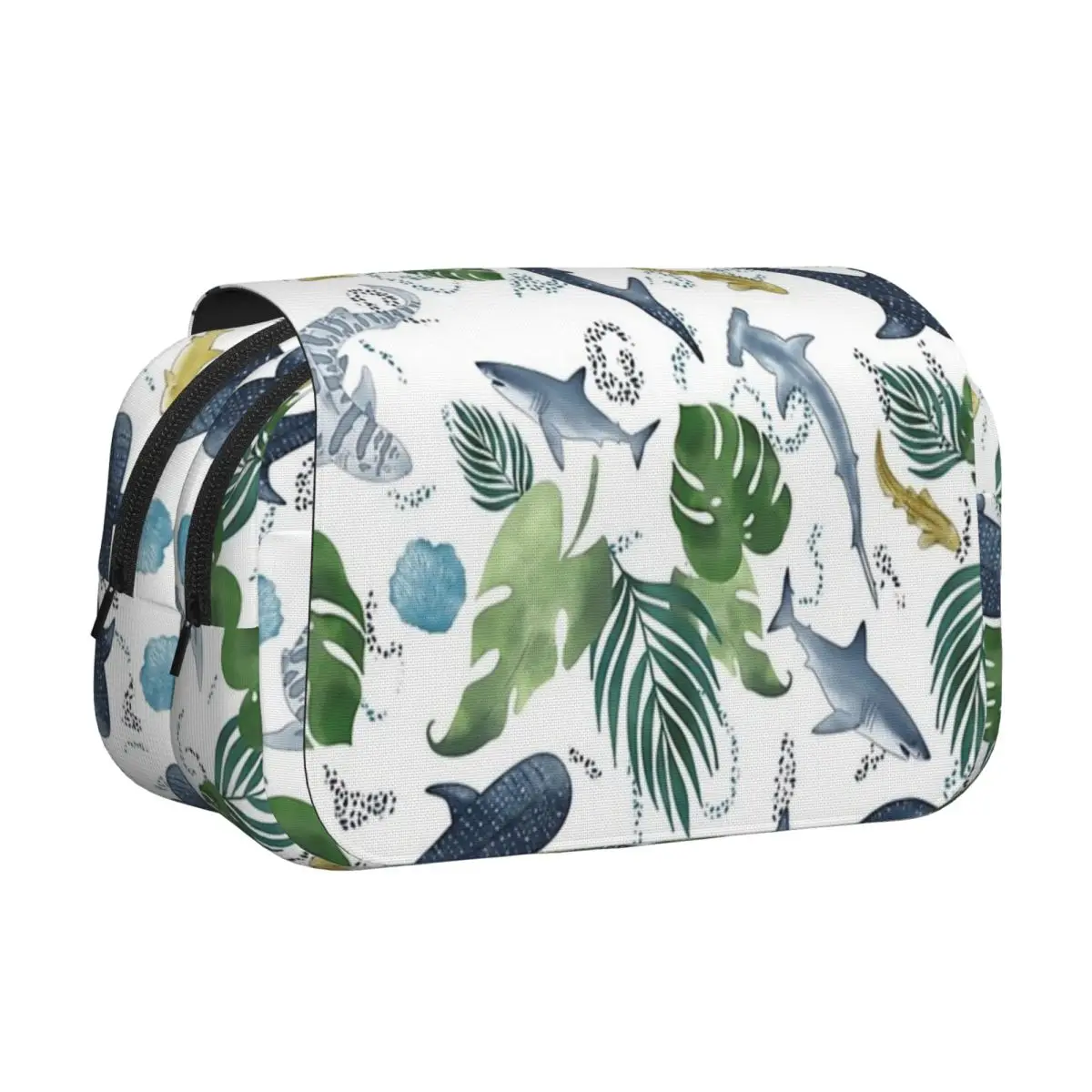 Shark Reef Pencil Cases Pencil Pouch Hard Shell Leather Big Capacity Pen Box Pencil Bag for Kids Gifts