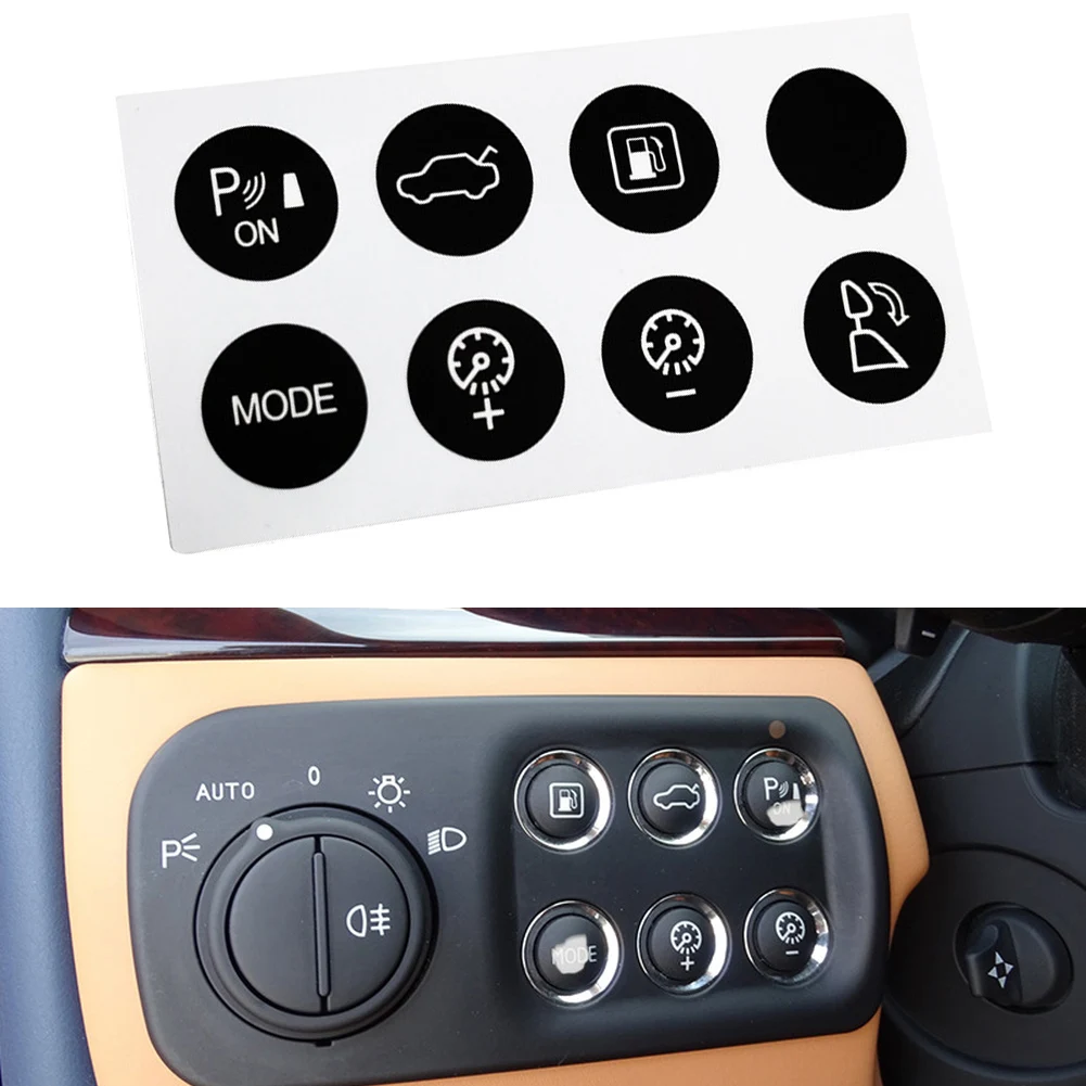 Replacement Vinyl Sticker Decal for Maserati Trunk Control Buttons Parking Cruise Functions 2003 to 2014 Models