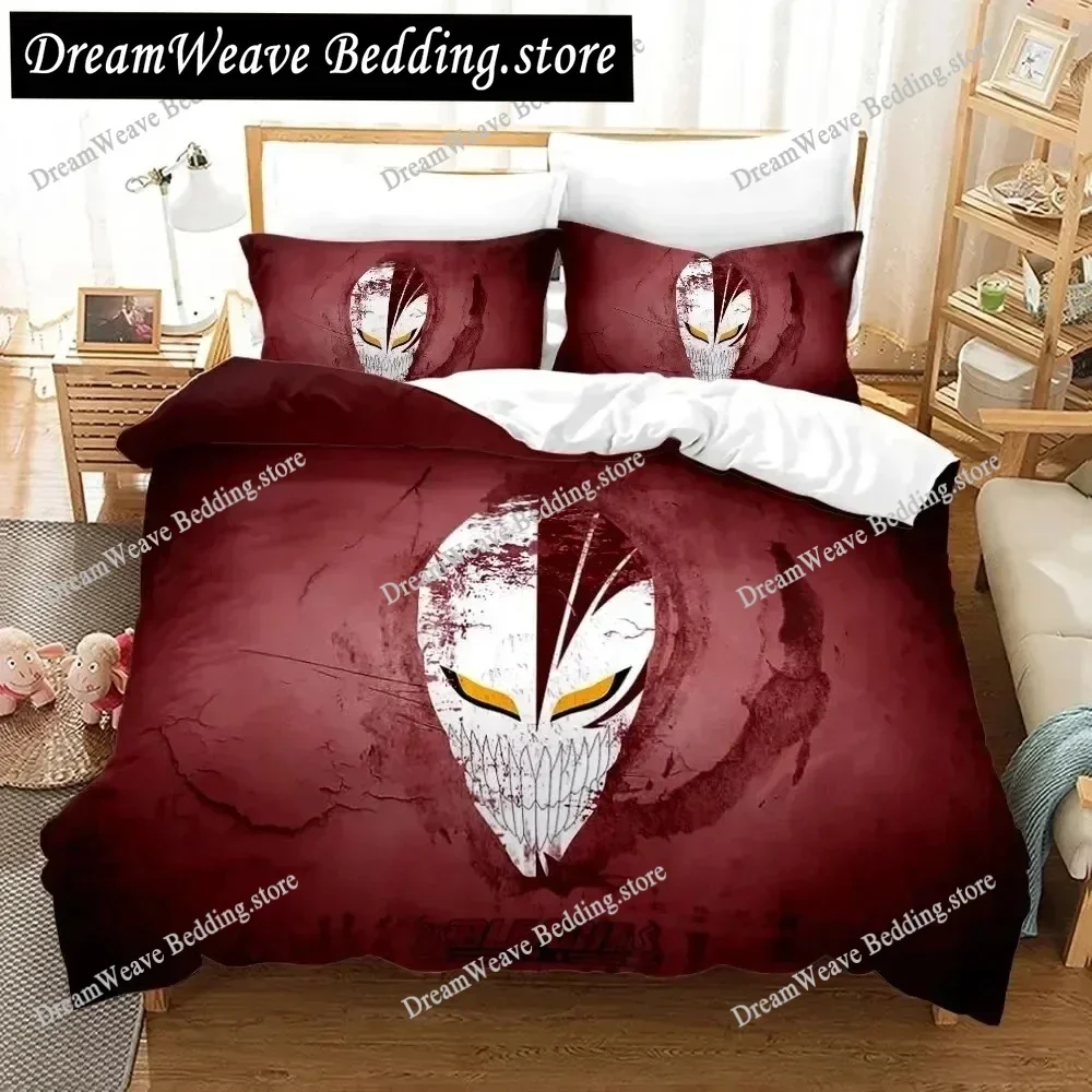 Home Textile Cartoons Bleach Kurosaki Ichigo Cover Duvet Cover Pillow Case Boy Girl Polyester Bedding Set King Queen Twin Size96