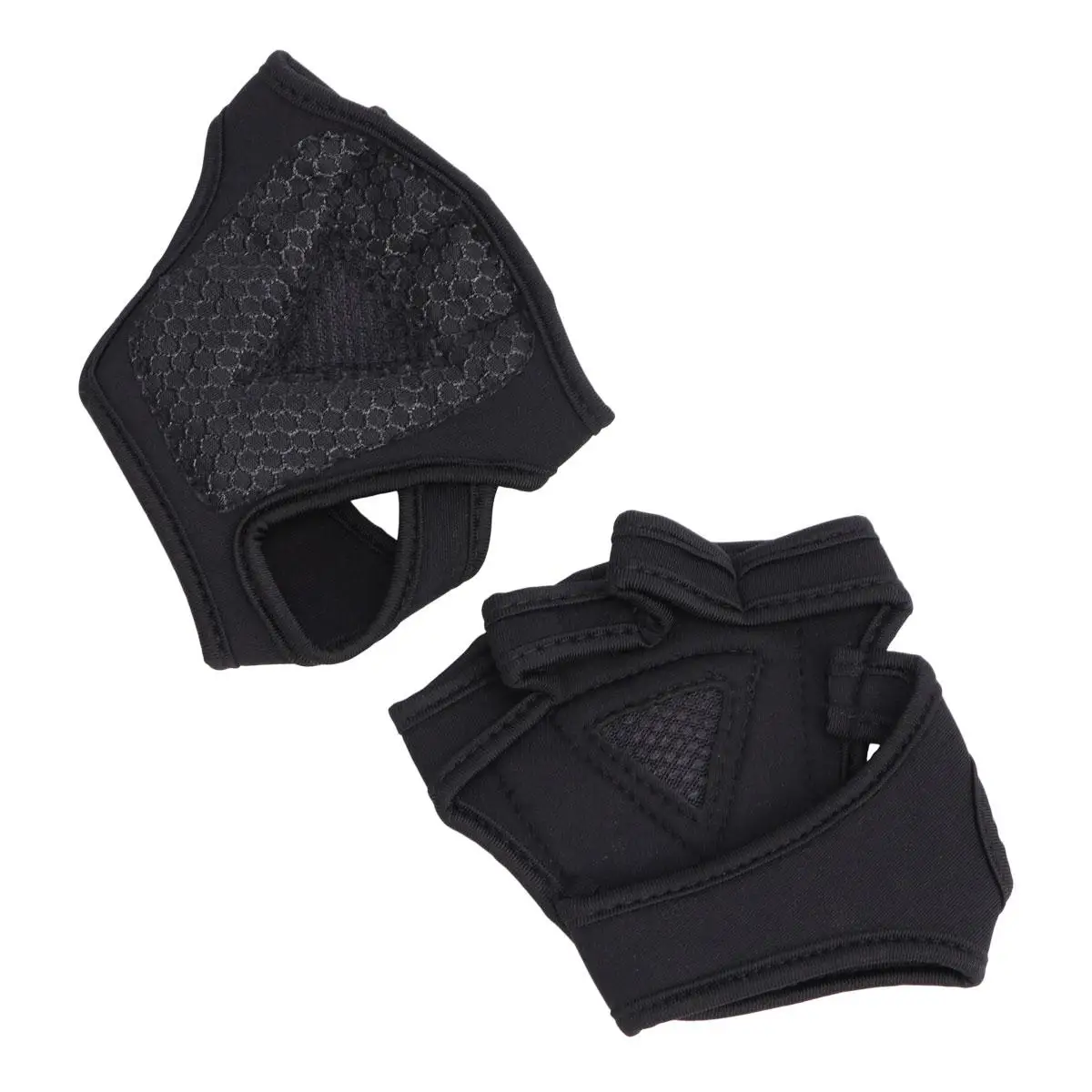 

Non slip Gym Gloves Black Fitness Weight Lifting Workout Half Gloves Padded Wrist Straps Palm Protection Mittens