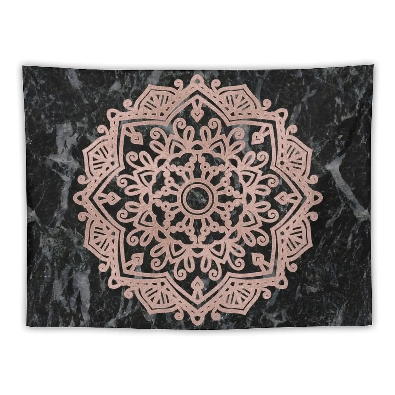 Rose gold mandala - striking black marble Tapestry Decor For Room Decoration Home Tapestry