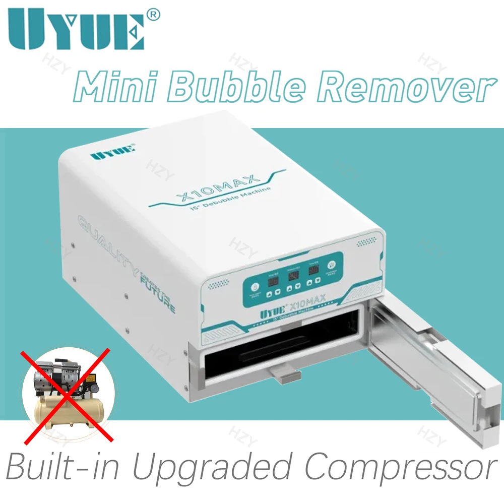 UYUE X10 MAX 15-дюймовый встроенный воздушный компрессор с ЖК-дисплеем для удаления пузырьков, автоклав, машина для удаления заусенцев для IPhone, Samsung, ремонт