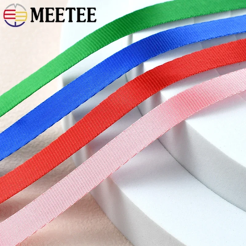 45Meters 10mm Clothes Nylon Webbing Tape for Bag Decoration Ribbon Strap Sewing Bias Binding Work Cards Lanyard Belt Trimmings