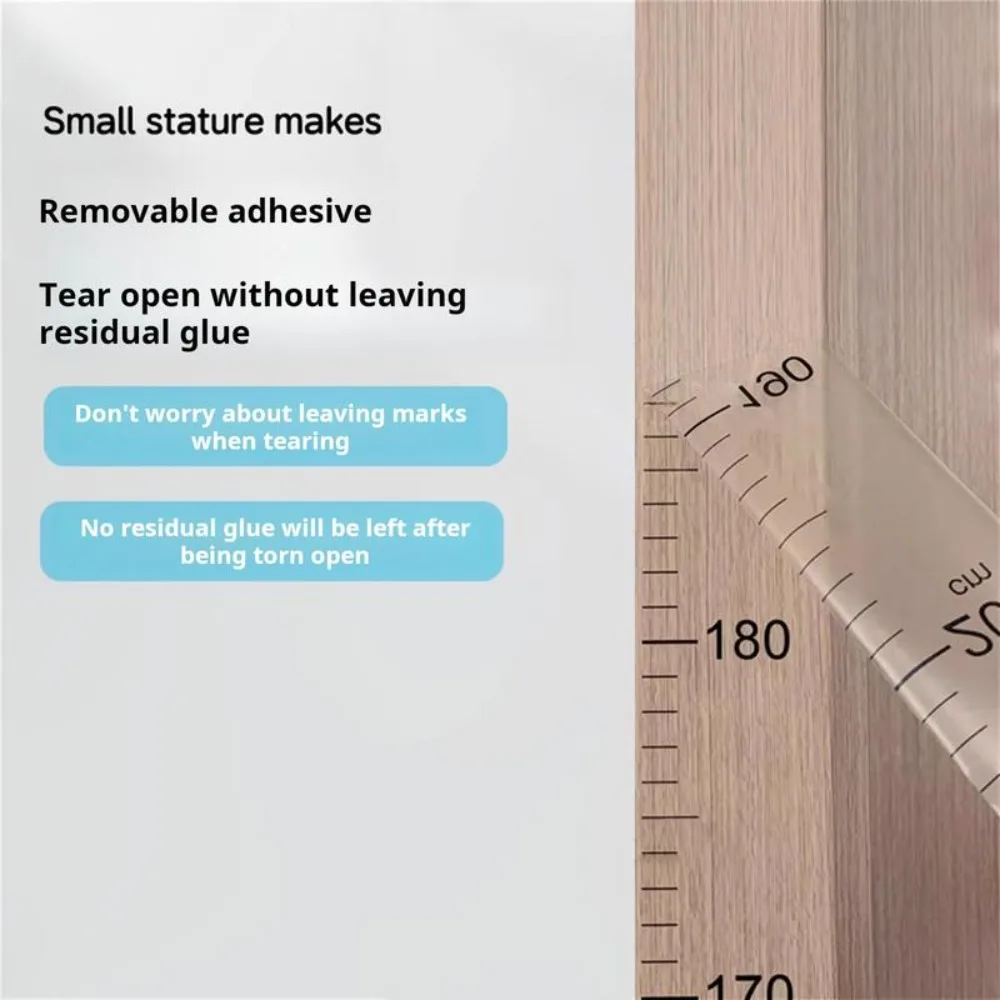 2M Height Height Measurement Sticker Waterproof Self-adhesive Unisex Growth Chart Removable Transparent Growth Chart Sticker