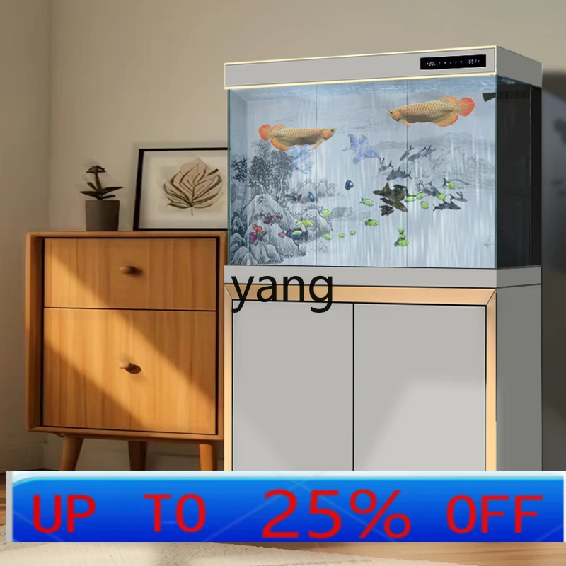 

Lmm floor-to-ceiling living room ultra-white glass water-free medium-sized goldfish tank aquarium