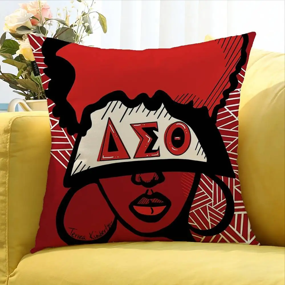 D-Delta Sigma Theta World Various Sizes Square Pillow Case For Car Home Bedchamber Decor