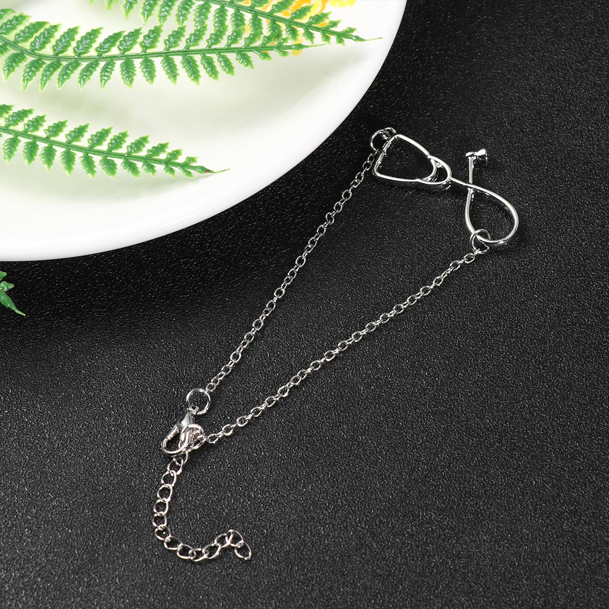 

2pcs Silver Stethoscope Bracelet Adjustable Wrist Chain For Women Gift Day Jewelry Decor Hand Chain Elegant Bangle