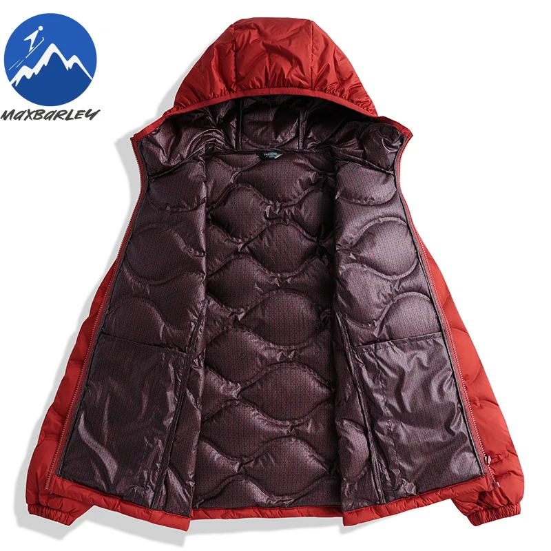 Maxbarley Graphene Down Jacket Men Fashion Hood Outdoor Snow Windproof Warm Coat Premium Travel Comfortable Winter Windbreaker