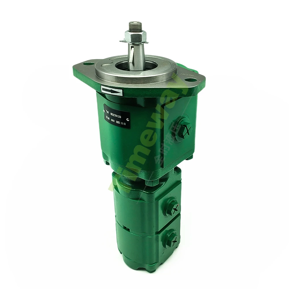 Hydraulic Pump RE279133 Gear Pump for John Deere 8100 8200 8300 8400 6100D 6110D 6115D 6125D 6130D 6140D Tractor Triple Pump