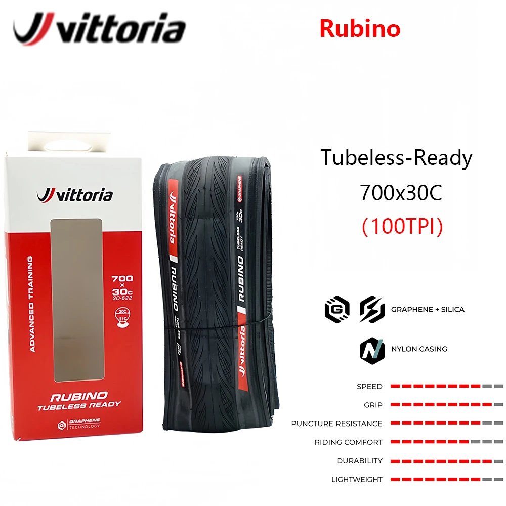 Vittoria Rubino Rennradreifen Schlauchlos 700x28C/30C Pannensicherer Faltbarer Fahrradreifen – Detail 11