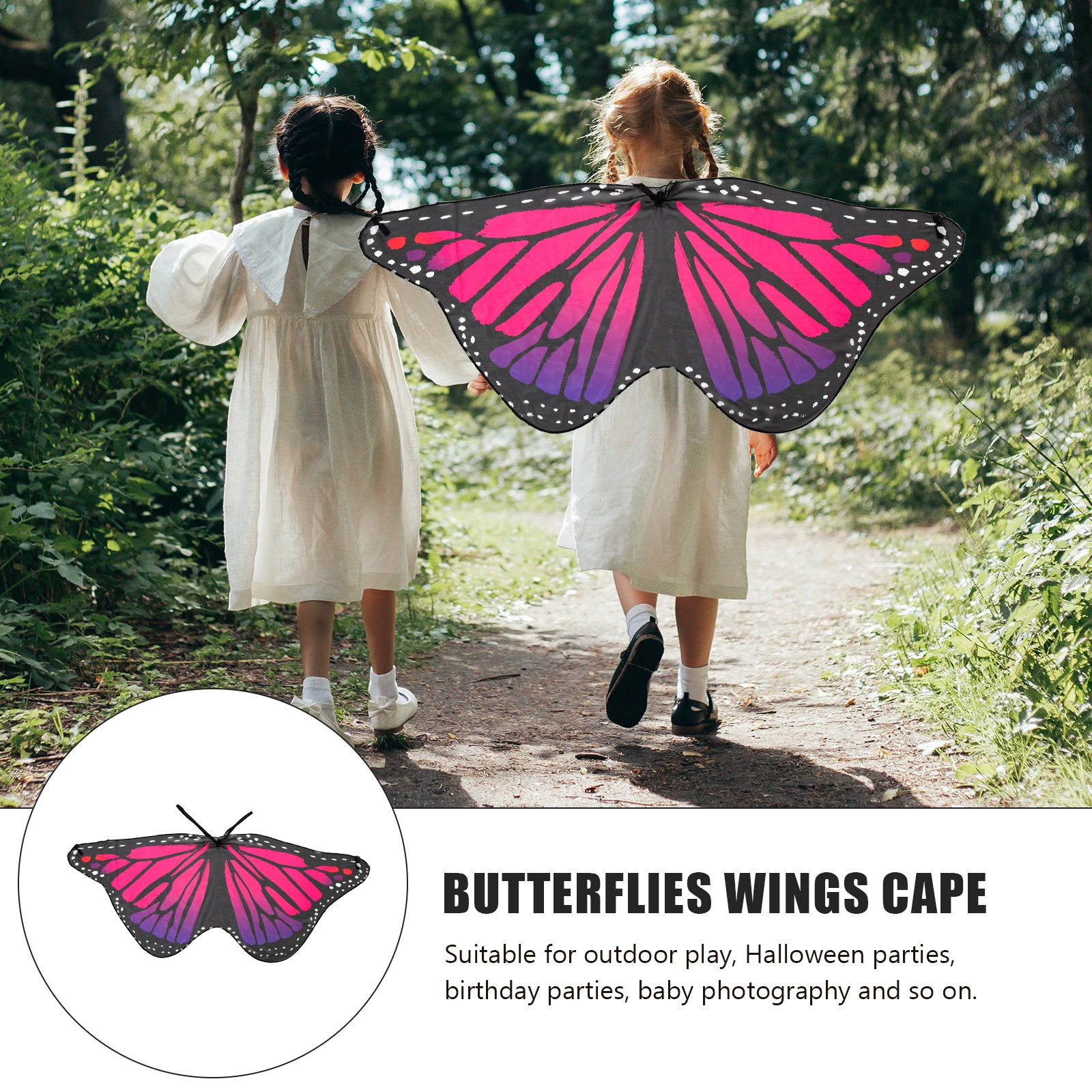 

Butterfly Cape Costume Polyester Halloween Party Prop Toddler Dress Butterfly Shaped Wing Cloak Cosplay Accessories