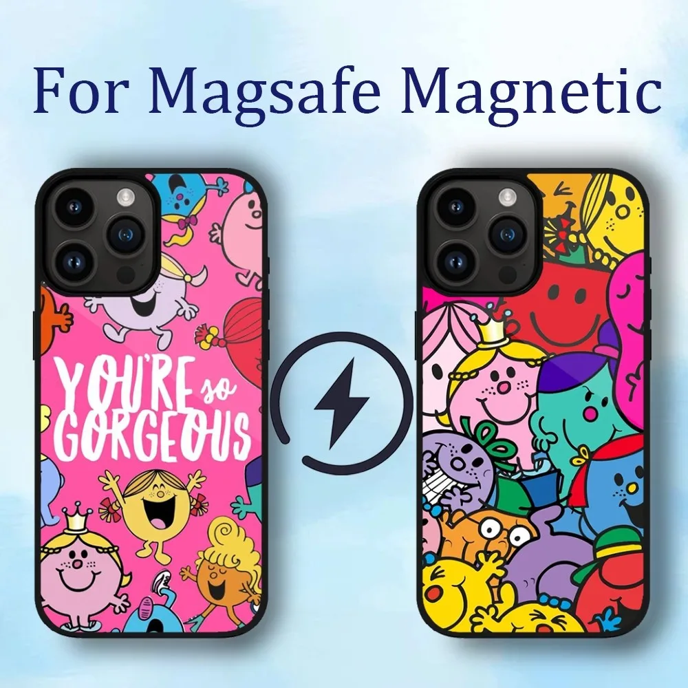 Cartoon Mr. Men Little Miss Phone Case For iPhone 11 12 13 14 15 Max Plus Phone Magnetic for Macsafe Cases Cover