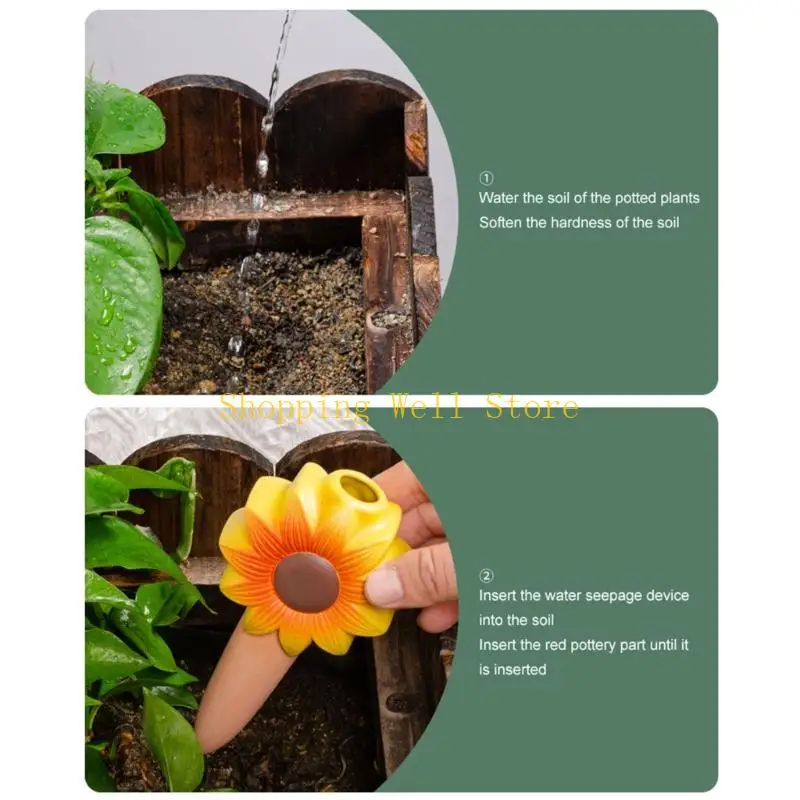 KX4B 4Pcs Ceramic Watering Spikes Automatic Moisture Regulation For Potted Plant Balanced Irrigation Healthy Thriving Plant