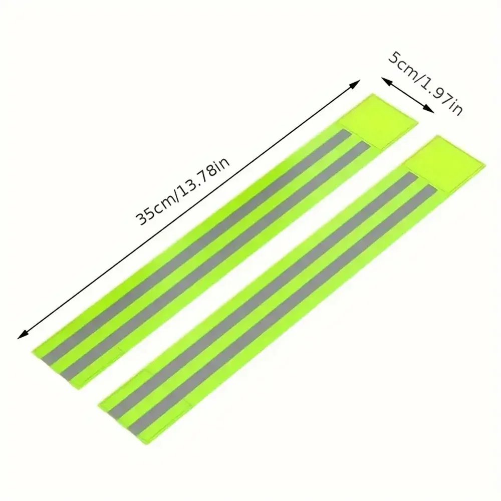 2pcs Night reflective tape High visibility Motion Reflective wristband Arm strap Safety reflective wristband Run Bicycle