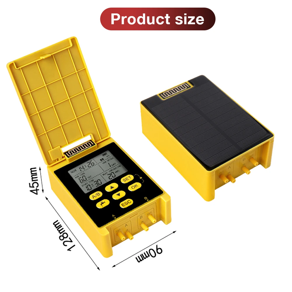 Solar Irrigation Timer Kit Rain Sensor Water Timer 5V 2A Dual Pump Flower Watering Device Drip Irrigation System for Garden Lawn