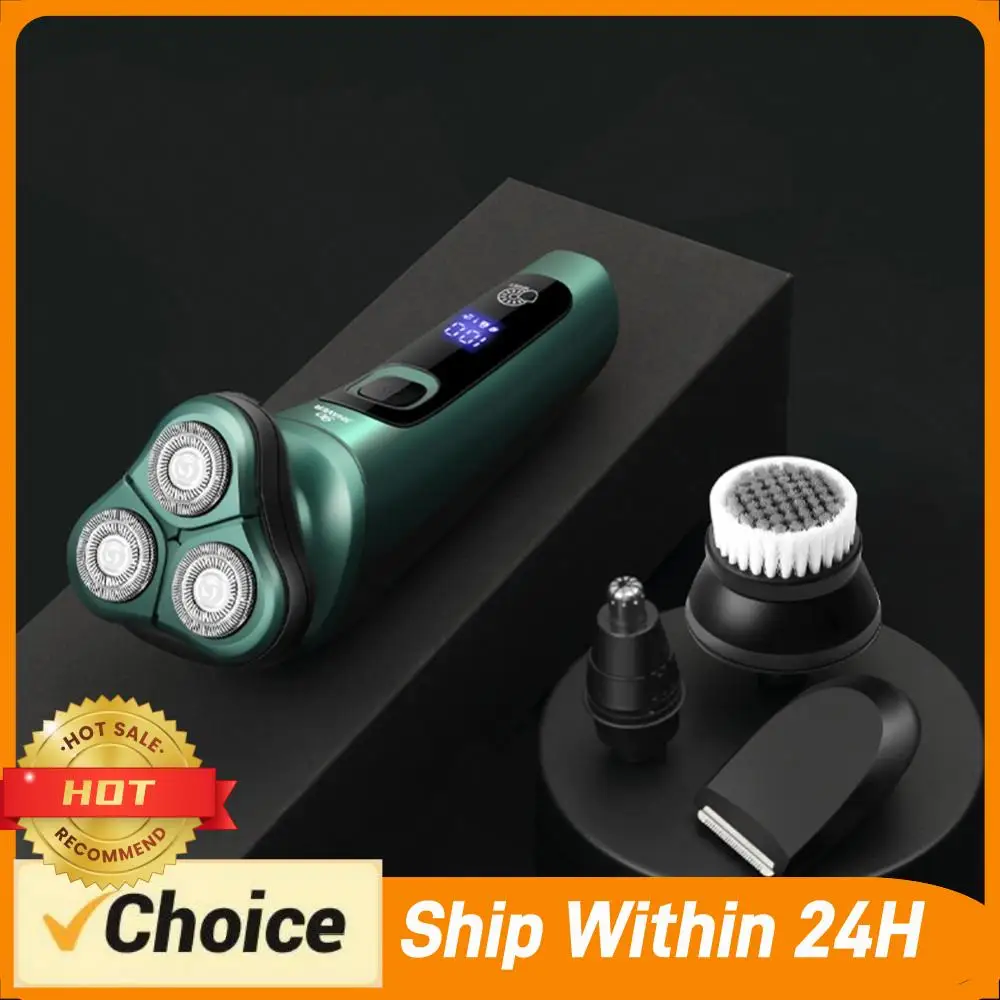

Men Electric Travel Shaver with Digital Display Smart Razor Washable Face Beard Trimmer Shaving Face Beard Razor Portable Shaver