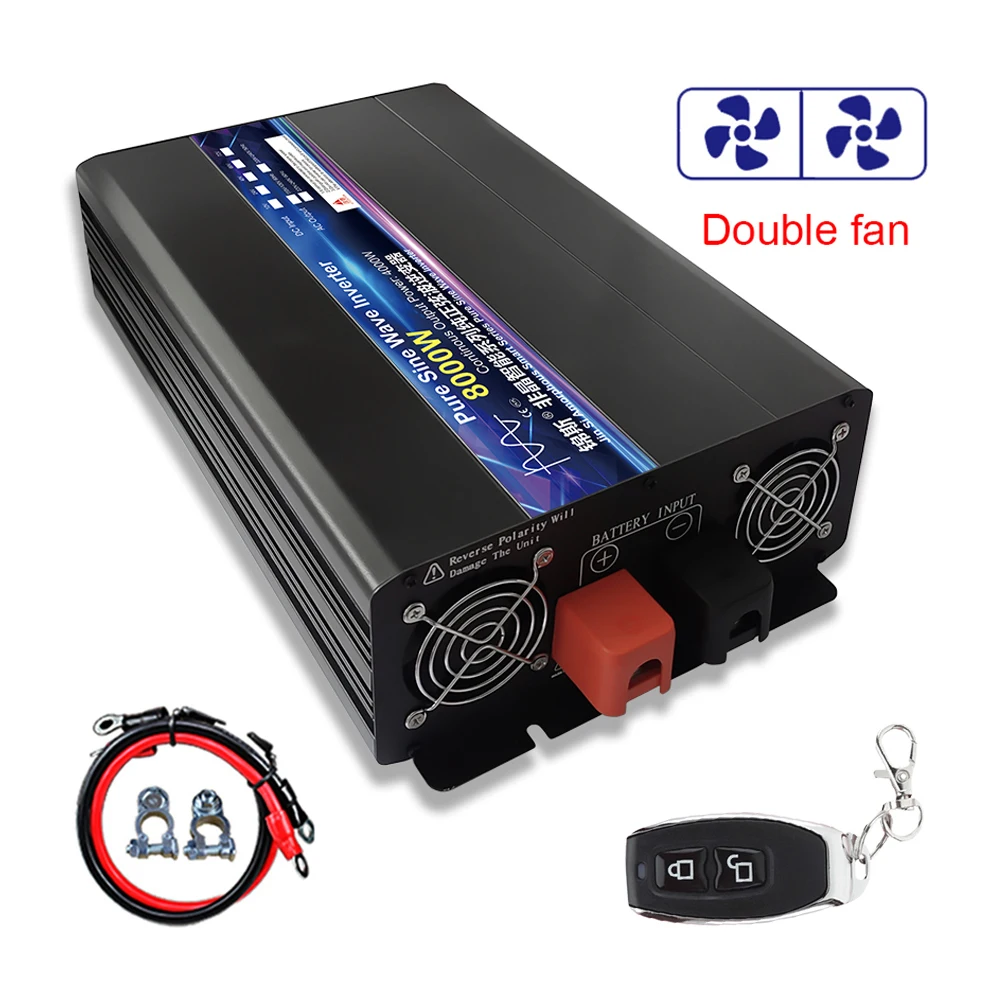 Imagem -02 - Onda Senoidal Pura Solar Controle Remoto Inversor Comutação de Alimentação 12v 24v 48v a 110v ac 127v 220v 6000w 8000w 10000w 12000w