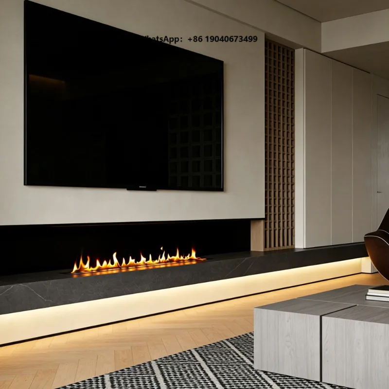Hot Sale 36 Inches Bio Fireplace Bioethanol Fuel Fires Built-In Bio Ethanol Fireplace   h003