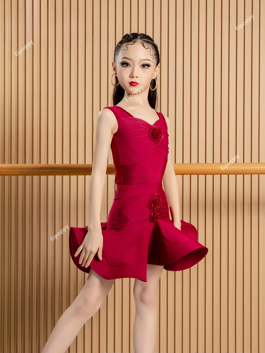 

Latin Dance Clothes Competition Ballroom Dance Dresses Girls Performance Stage Costume Child