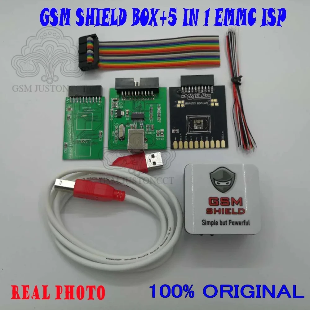 GSM SHIELD Box + 5 in 1 EMMC Adapter Flash, Unlock, Reset FRP and many other Services on Qualcomm Mediatek and Spreadtrum-base