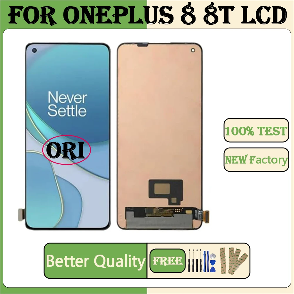 100%Tested OEM Screen For OnePlus 8 LCD Display Screen+Touch Panel Digitizer Replacement New OLED 1+8 1+8T For Oneplus 8 8T LCD