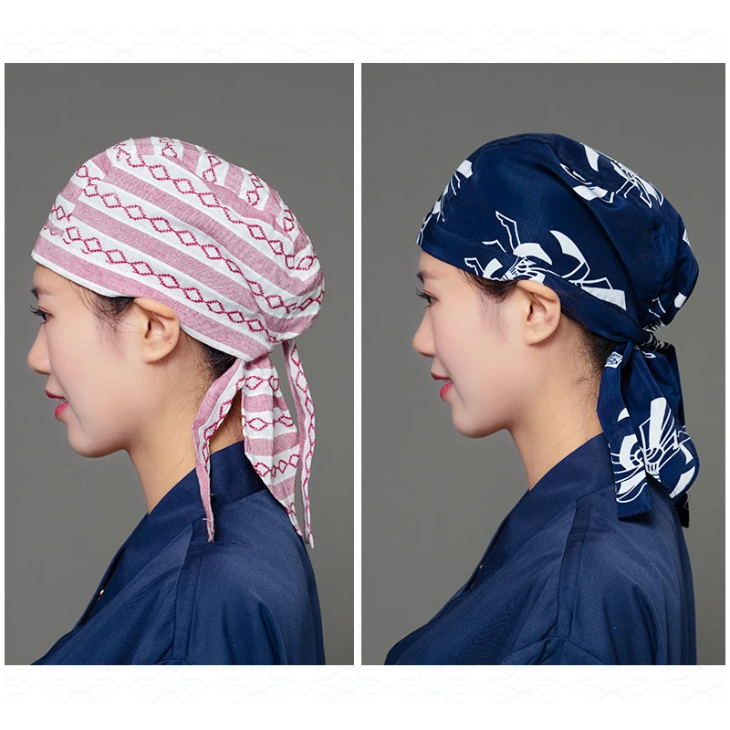 Gorro de Chef de estilo japonés para restaurante de Sushi, gorro de trabajo con capucha para cocinar, panadería, gorro de cocina, gorro de Chef de piratas, camarero de Catering