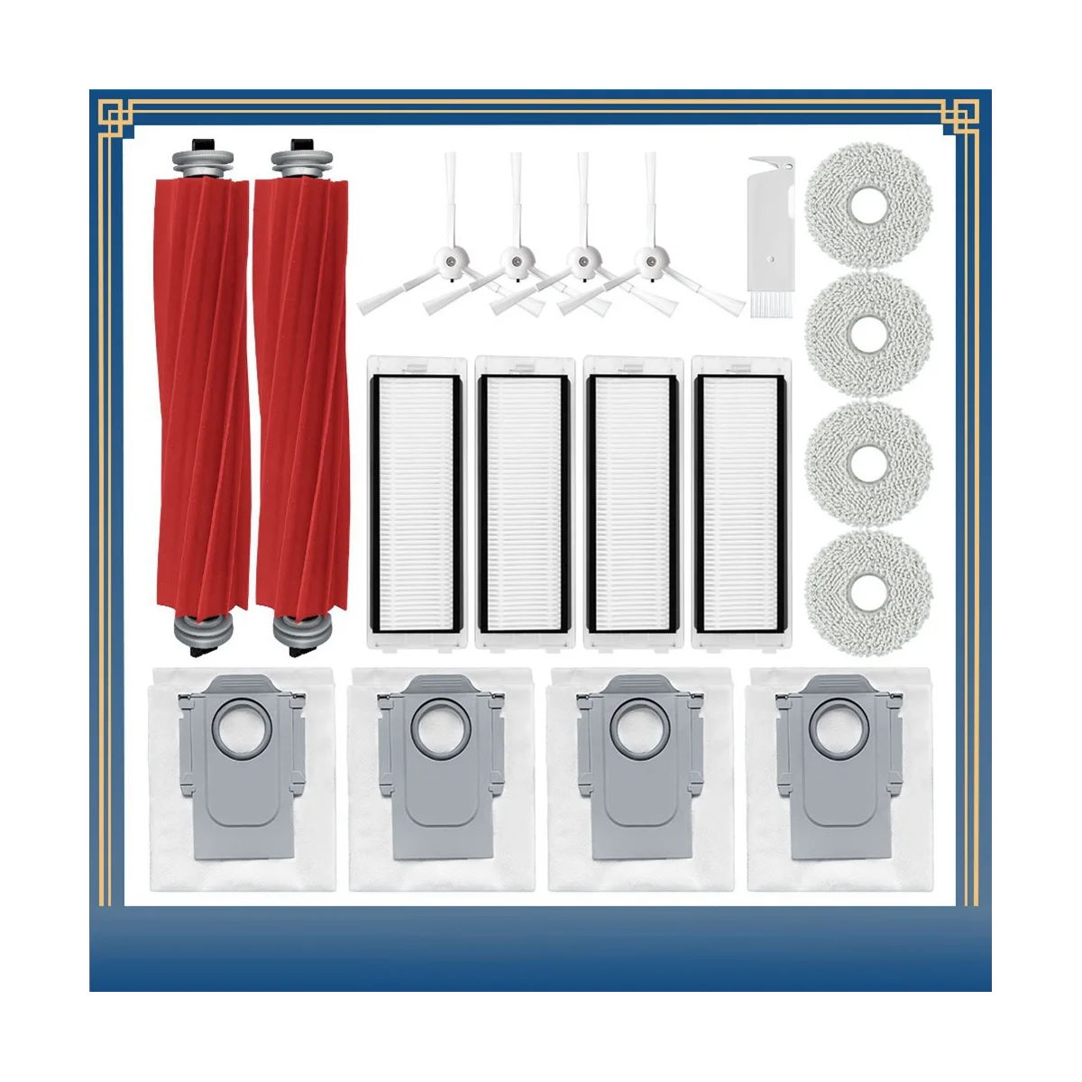 Запчасти для робота-пылесоса Roborock Q Revo / Roborock P10 A7400RR, основная боковая щетка, фильтр НЕРА, Швабра, тканевый мешок для пыли