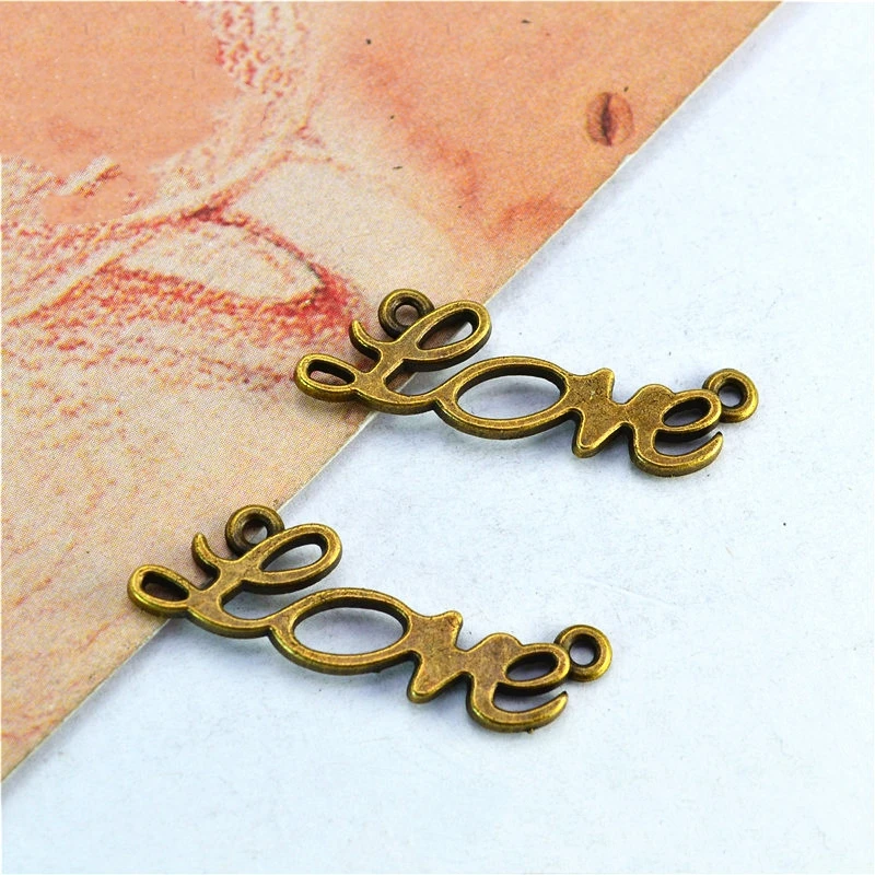 سحر معدني مصنوع يدويًا من Zakka ، قلب ريش ، موصل شارب الحب ، موصل برونزي عتيق ، مجوهرات ذاتية الصنع ، إكسسوارات حرفية ، بيع بالجملة