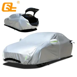 Car Cover For Tesla Model Y Car Cover Waterproof All Weather with Ventilated Mesh Charge Port Opening Zipper Door Trunk Opening