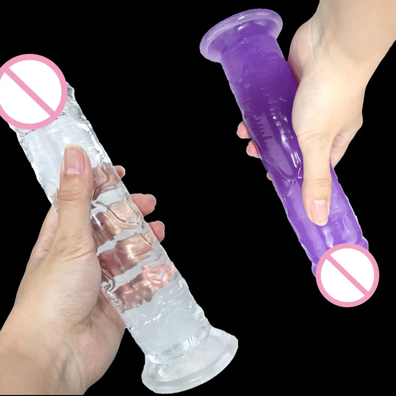 Transparent Soft Jelly Big Dildo with Suction Cup Realistic Fake Dick Penis Butt Plug Sex Toys for Woman Men Vagina Anal Massage