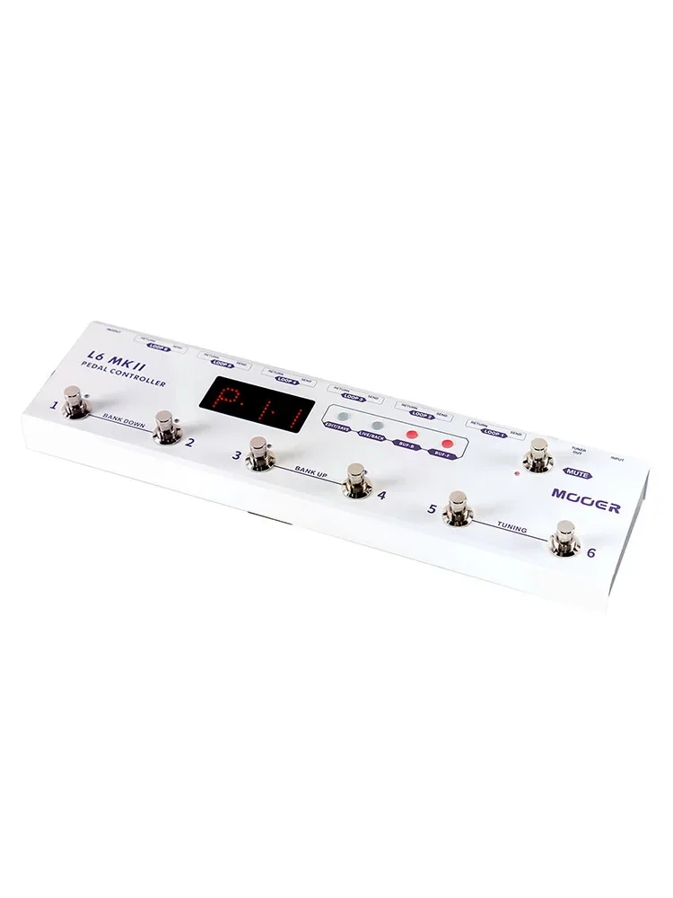 MOOER MKII gitaarpedaalcontroller, programmeerbare loopswitcher met 6 loops, L6, PL6, PCL6, inclusief connector, gitaaraccessoires.