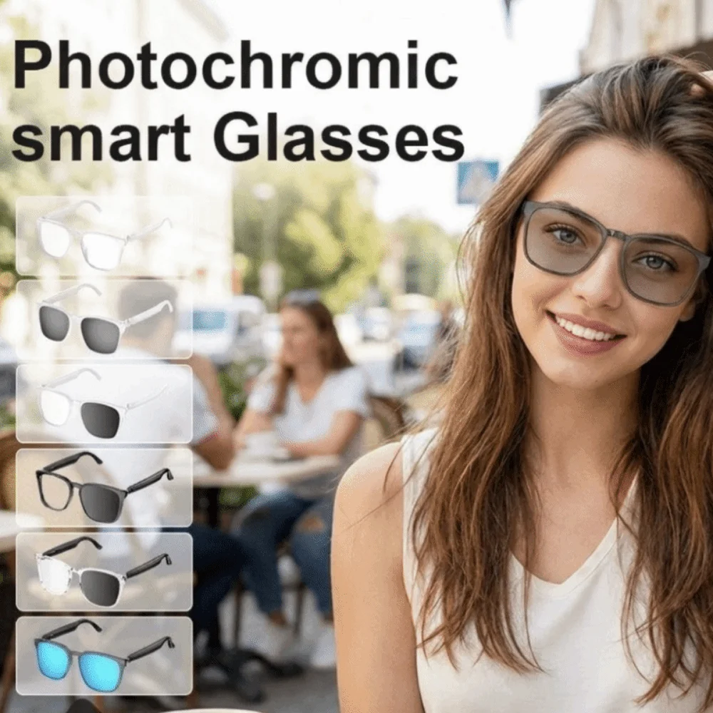 Wireless AI Translator Smart Glasses with Bluetooth Music Streaming Hands-Free Intelligent Eye Glasses Call Functions Sell