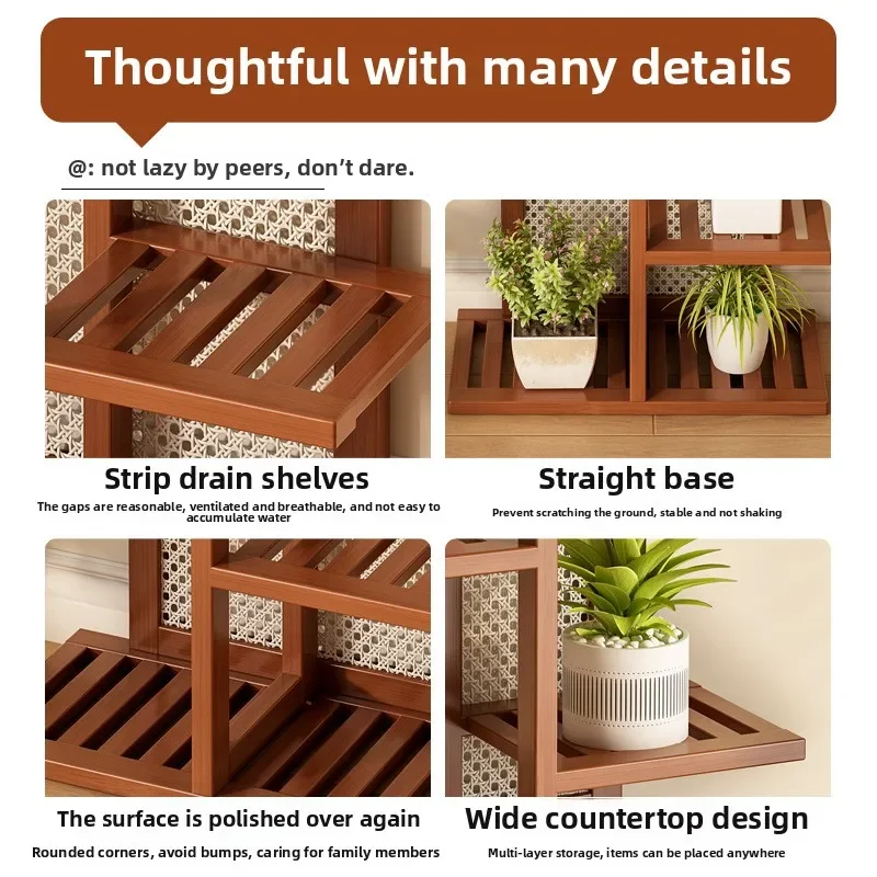 Living Room Floor Rack Balcony Indoor Integrated Wall Multi-layer Flower Pot Bracket