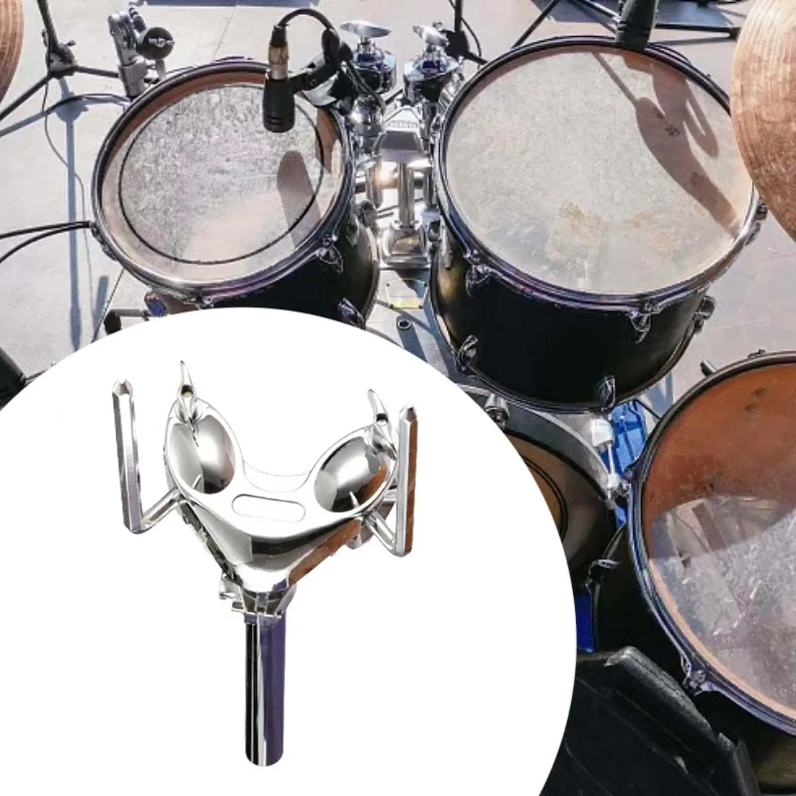 

Drum Set Accessory Tom Drum Stand Holder Musical Instrument Accessory Sturdy Drum Hardware Double Tom Bracket for Tom Drum