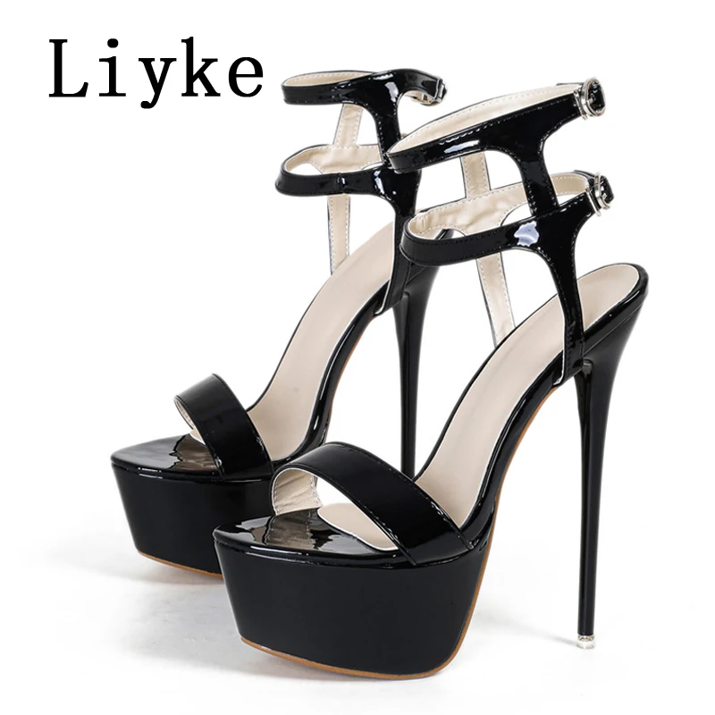 Veyke-Sandales à plateforme à talons hauts pour femmes, chaussures de banquet de mariage, Parker ouvert, double sangle, rouge, sexy, grande taille