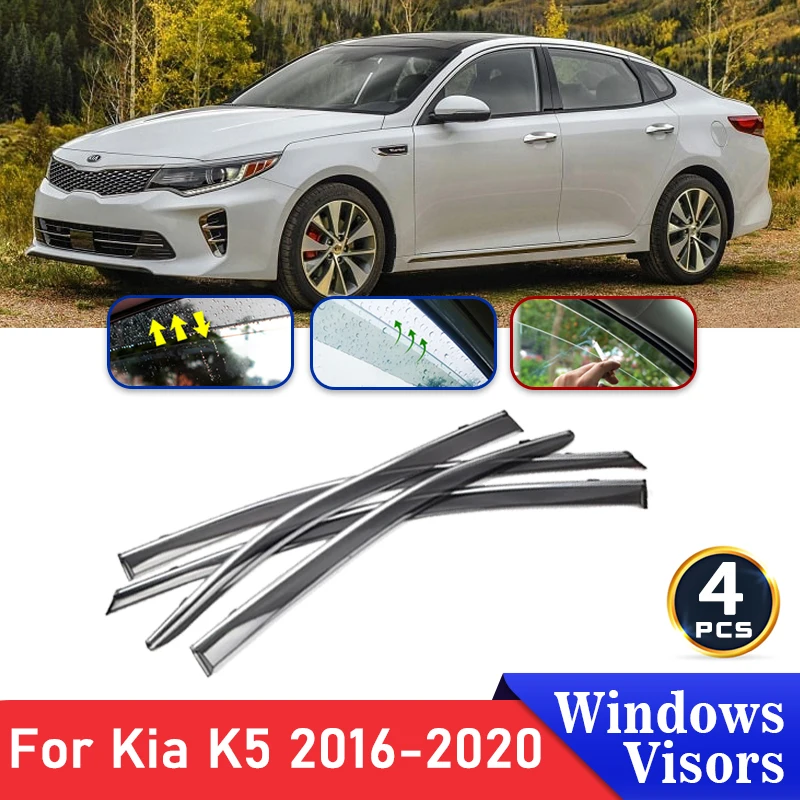 

Car Side Window Deflectors For Kia K5 Optima 2016 2017 2018 2019 2020 JF Auto Accessorie Windshield Rain Eyebrow Guard Sun Visor