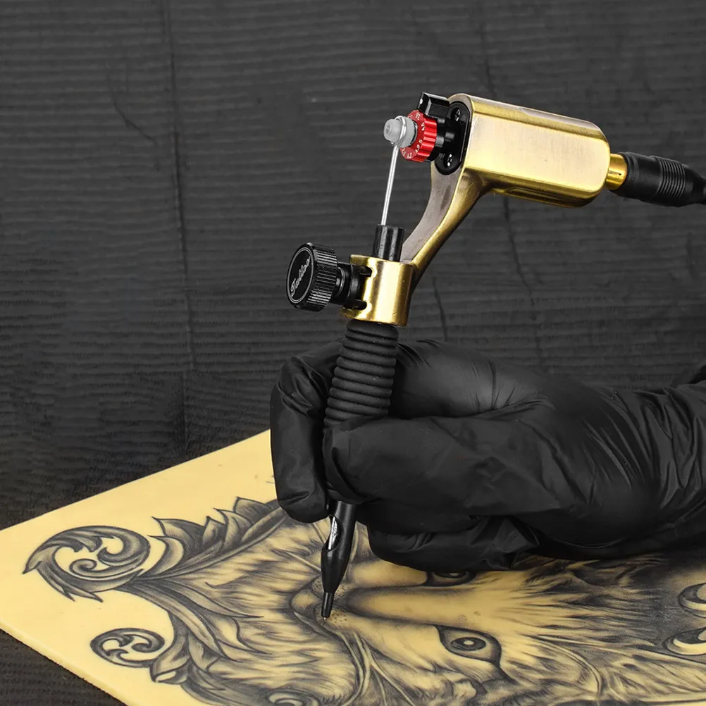 

Ручная машинка для татуировки из цинкового сплава с роторным мотором, маленький размер, не деформируется, идеально подходит для портативного оборудования для практики татуировки.