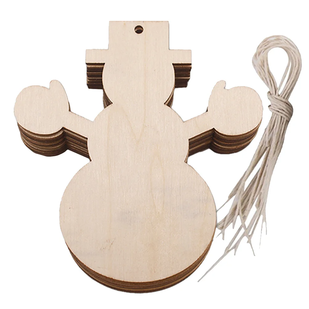 

20Pcs Christmas Wood Slice Hanging Ornaments Snowman Pattern Rustic Xmas Tree Decoration DIY Painting Gift Xmas Hanging Pendant