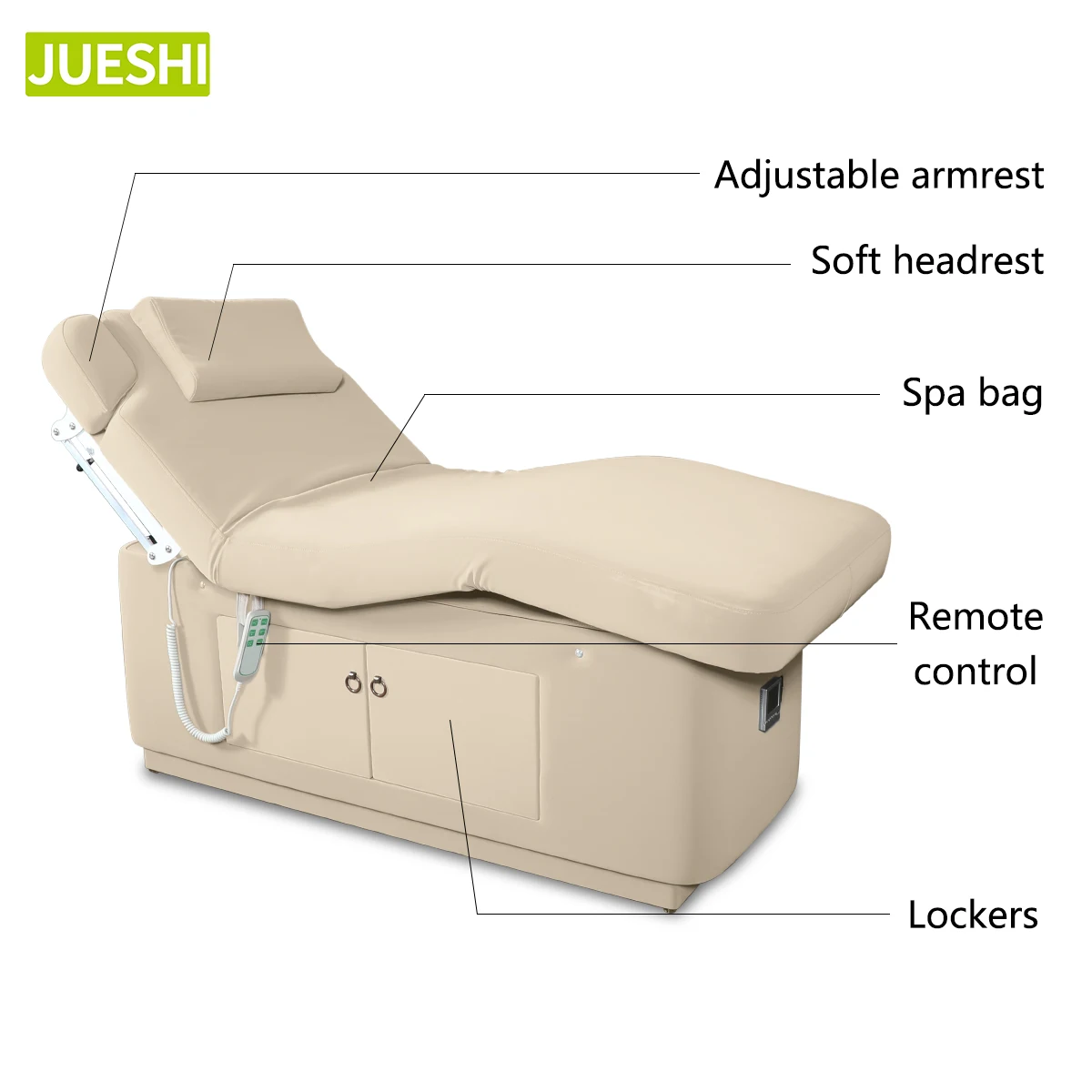 JUESHI 2 Motor Electric Beauty Massage Bed with Latex for Lifting and Facial Therapy