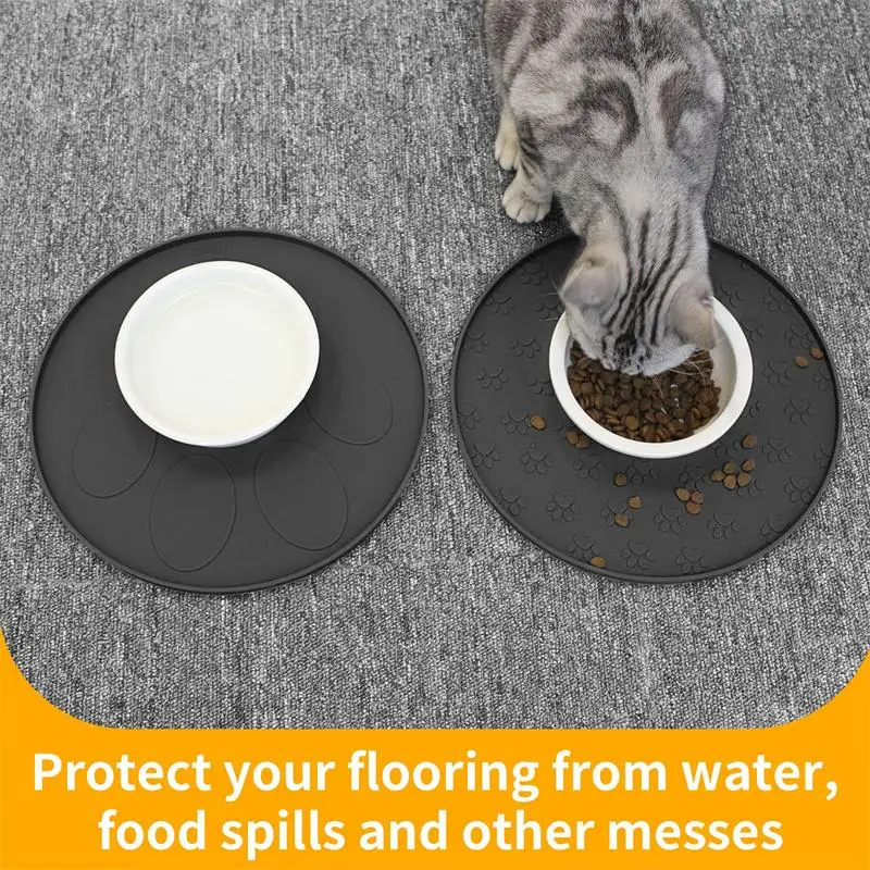 Pet Placemat Cat Food Pad Dog Bowl Mat Pet Feeding Mat Prevent Food and Water Spills Pet Supplies Silicone Easy To Clean