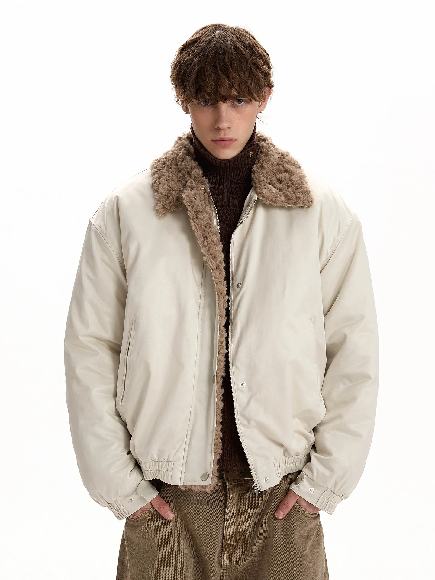 

Пальто-куртка PUEE Retro Luxury Thiened Warm Loose Barn Sle Jaet с меховым воротником Mountain Eagle, хлопковая одежда для подростков