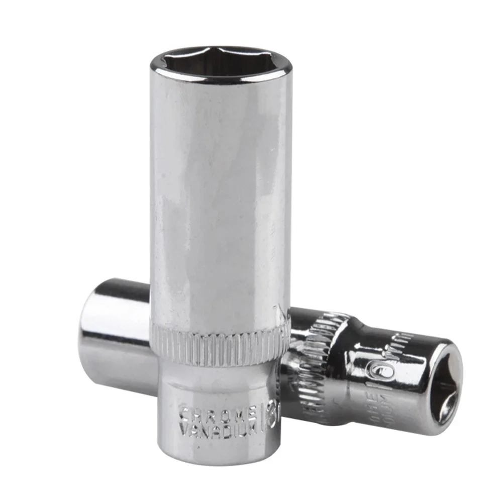 1PC 1/4 Extended Hexagonal Socket 4-14mm Deep Socket Impact Driver And Socket Wrench Fittings Chrome Vanadium Steel Socket
