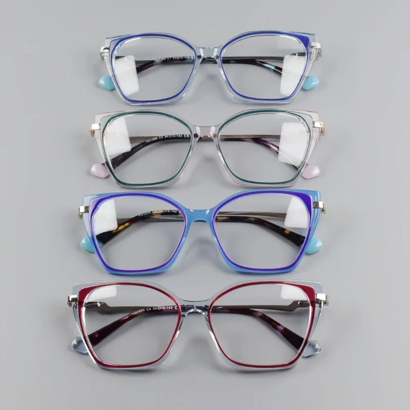 

Acetate Patchwork Cat Eye Fashion Glasses Frame Women Reading Photochromic Eyeglasses Frames Woman Myopia Prescription 142mm