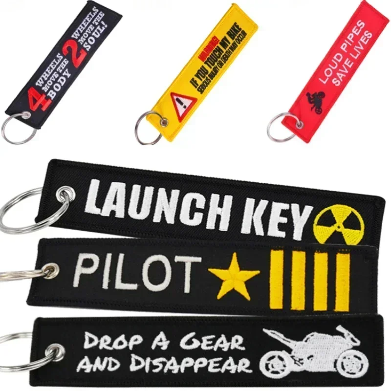 Multicolor Embroidered Keychain For Men And Women Cars Bagpack Custom Key Jet Tag Chains Motorcycle Cloth Keyring Gift Chaveiro