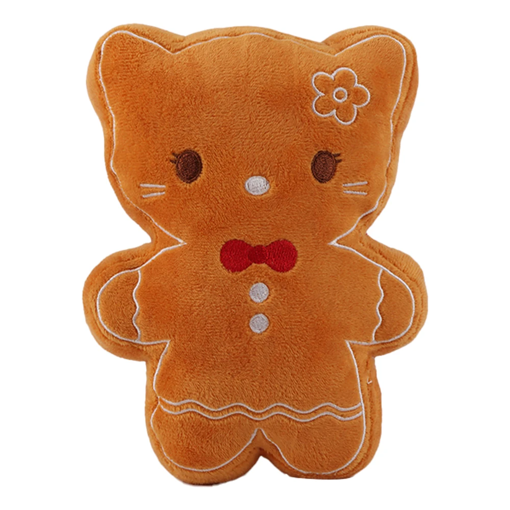 18cm/7.09in Cute Christmas Gingerbread Man Cat Plush Toys Rabbit and Dog Plush Doll Toys for Kids Birthday Gifts Christmas Decor