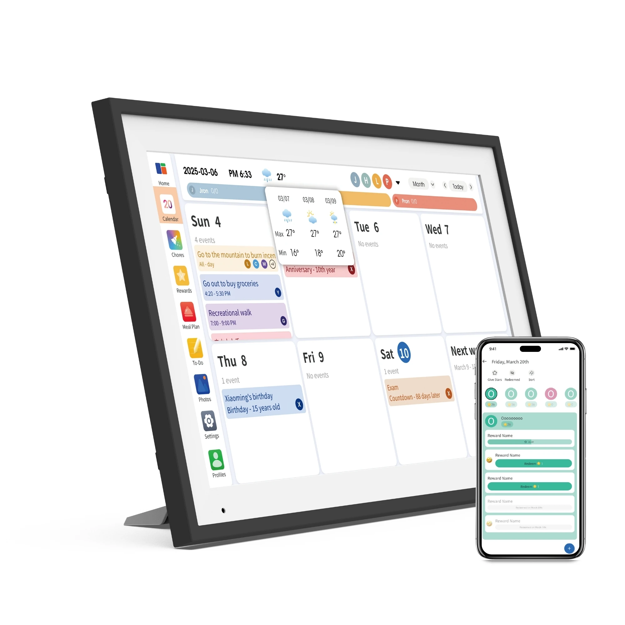 

ELC Digital Calendar Digital Display Desk Calendar Digital Schedule Calendar Clock Multilingual Medicine