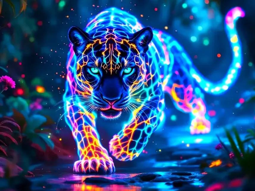 Leuchtender Leopard 5D DIY Diamant Malerei Kreuzstich Kunst Mosaik Volle Runde Stickerei Home Decor Wand Kunst Geschenk