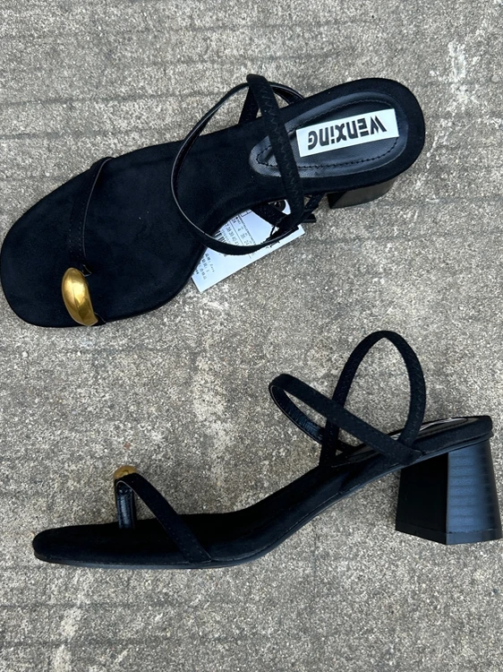 

Summer 2025 Fairy T Sle High Heel Sandals Thin Strap Elevating Roman oes PU Material Low Cut Daily Wear Glue Adhesive