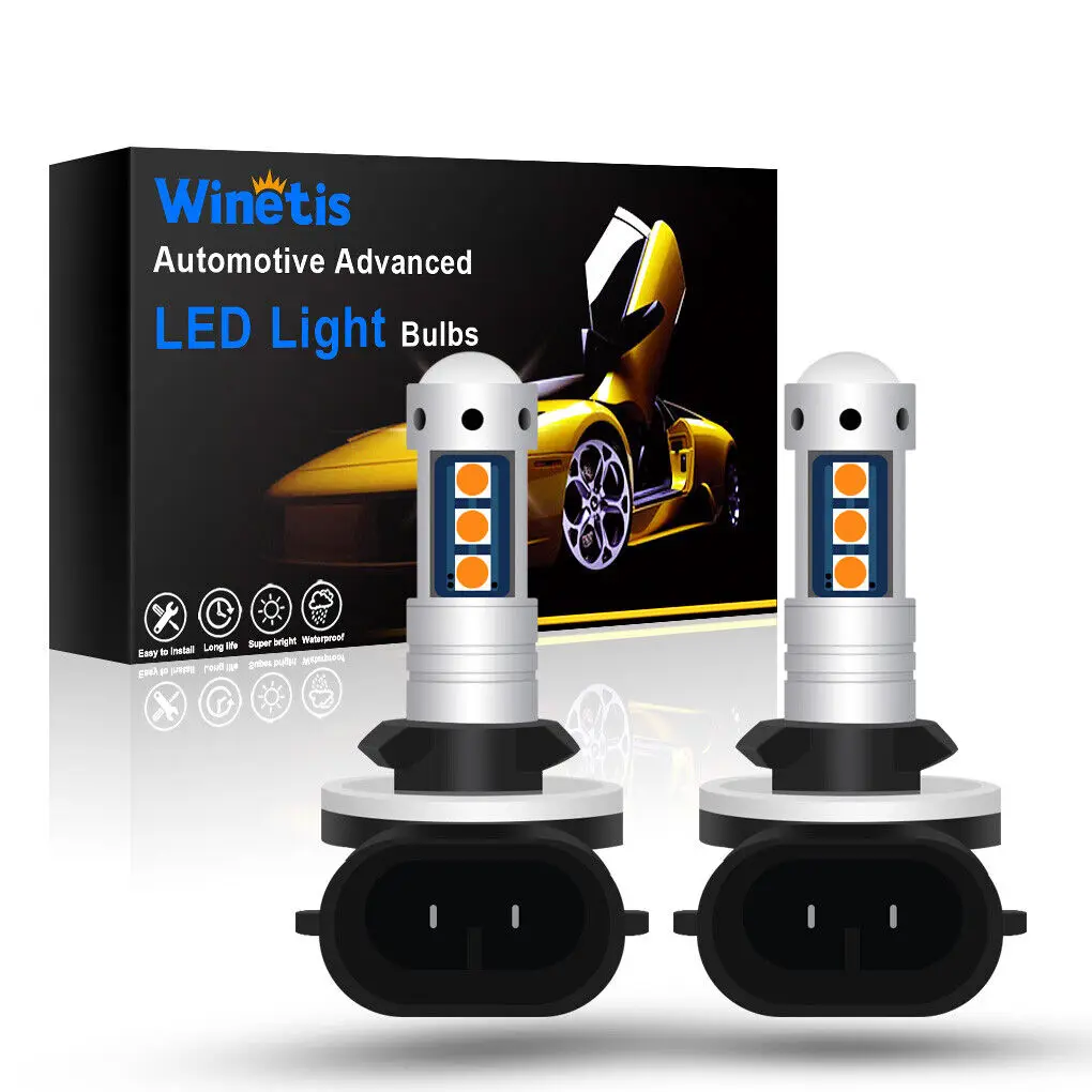 

Winetis 881 894 889 886 LED Fog Light Driving Bulbs DRL AMBER Yellow 3000K High Power Daytime Running Lights